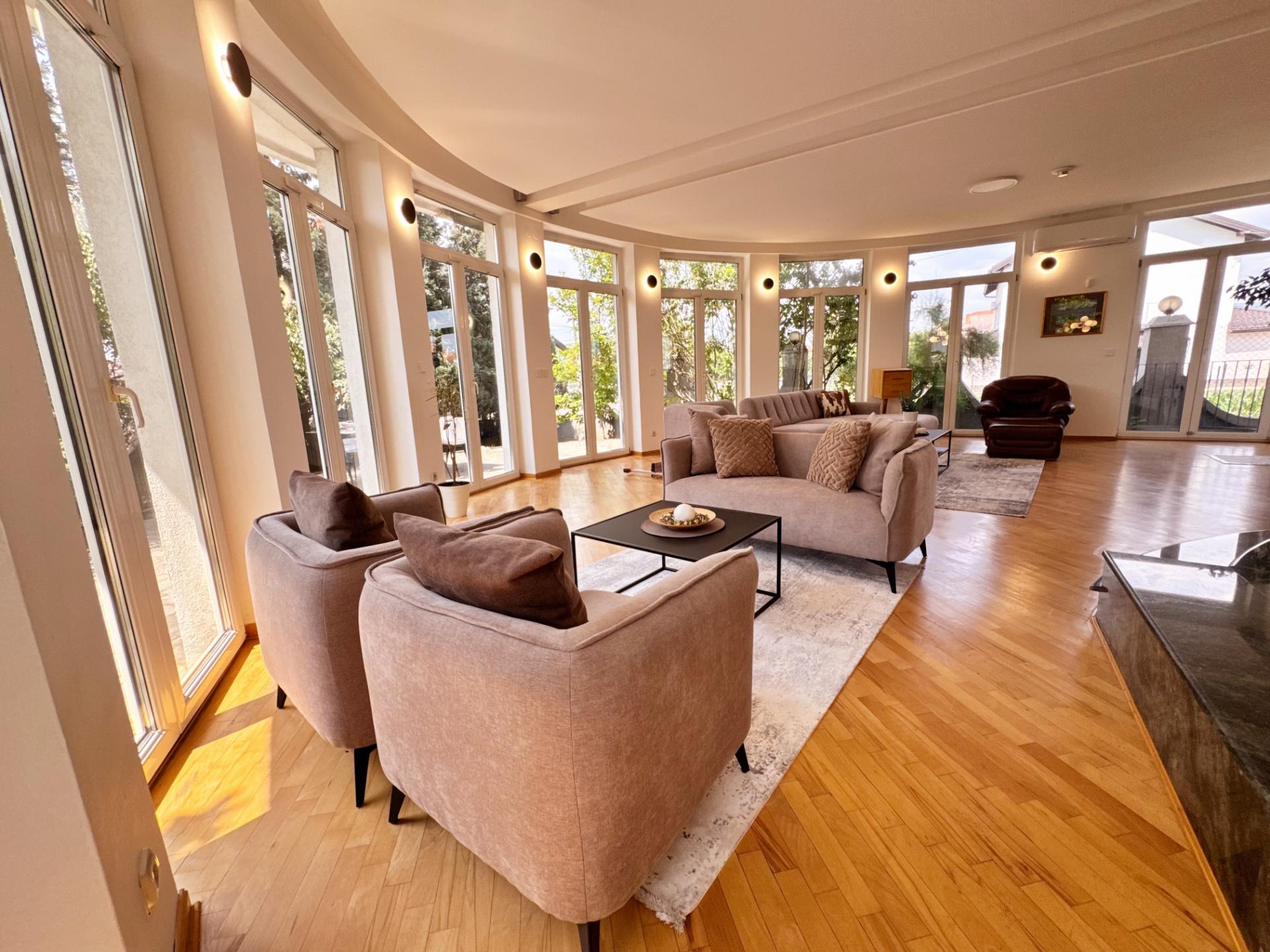 Lounge with armchairs