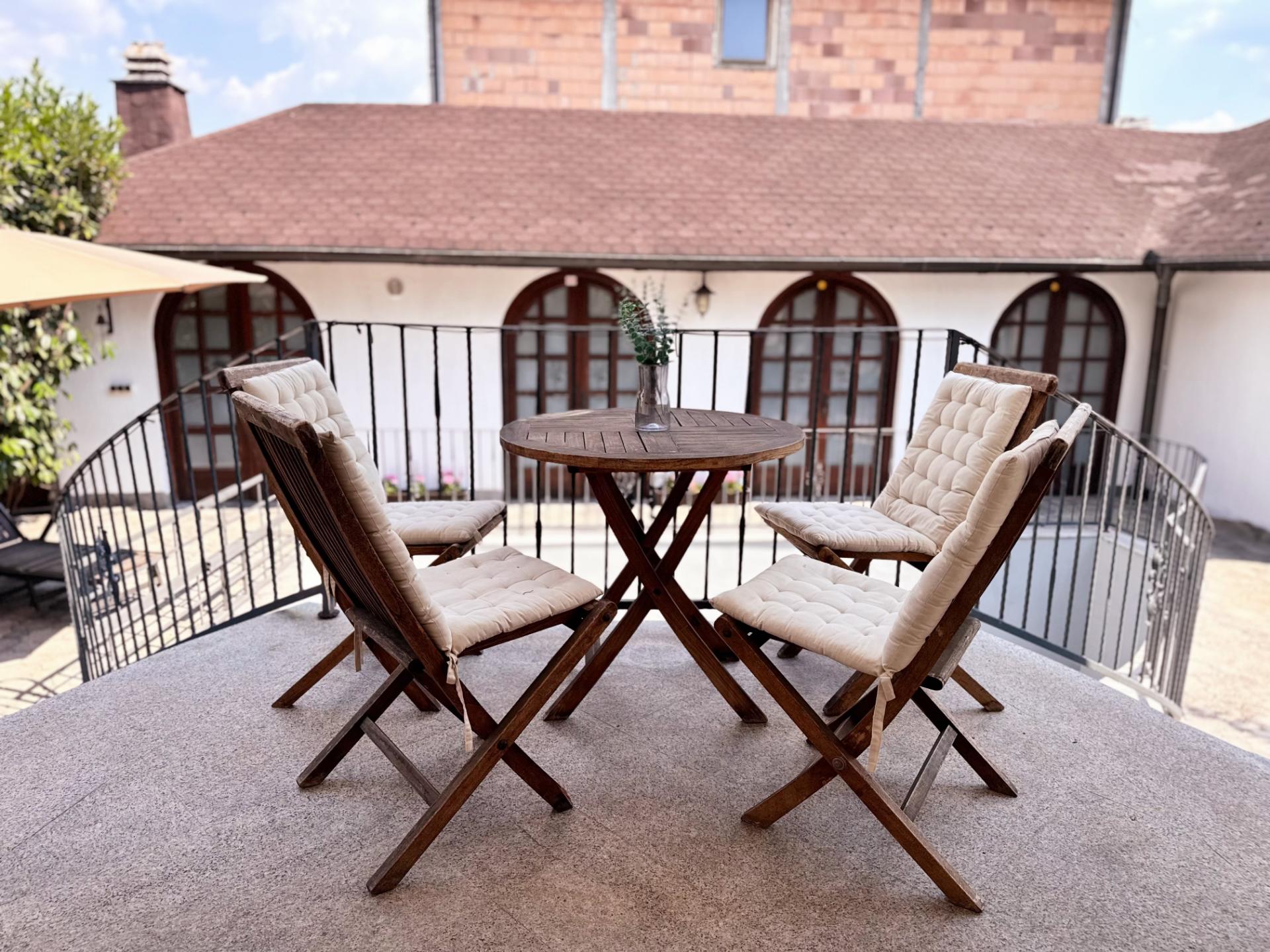 Balcony with table